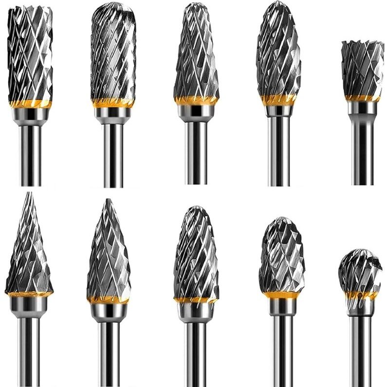 10 Rotationswerkzeuge mit 1/8-Zoll-Griffen zum Holzschnitzen, Metallpolieren, Gravieren und Bohren