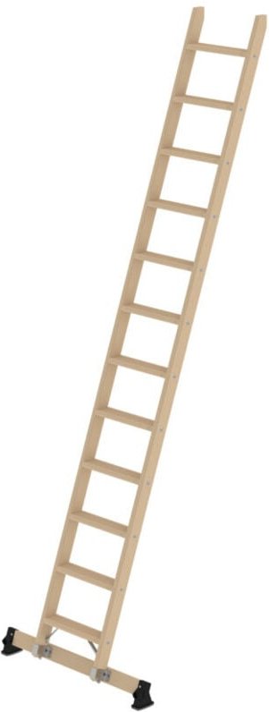 MUNK Holz-Anlegeleiter mit Nivello Traverse 12 Stufen