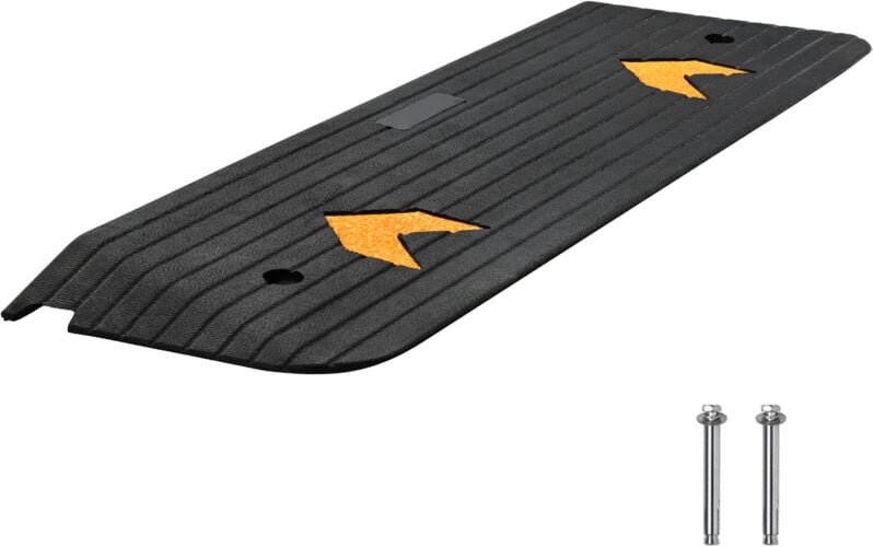 Mophorn - verbesserte Schwellenrampe aus Gummi, 2,5 cm hohe Rollstuhlrampe für Türen, robuste Bordsteinrampe mit 14.000 ...