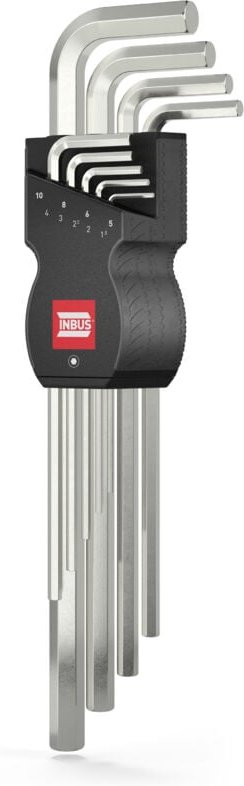 INBUS® 70006 Innensechskant Winkelschrauberdreher Set 1.5 bis 10 mm extra lang - 9teilig