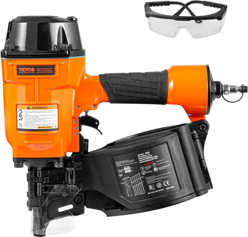 Vevor - Coil-Verkleidungsnagler MCN70, 1-3/4' bis 2-3/4' 15 Grad pneumatischer Verkleidungsnagler, 70-120PSI Luft-Coil-V...