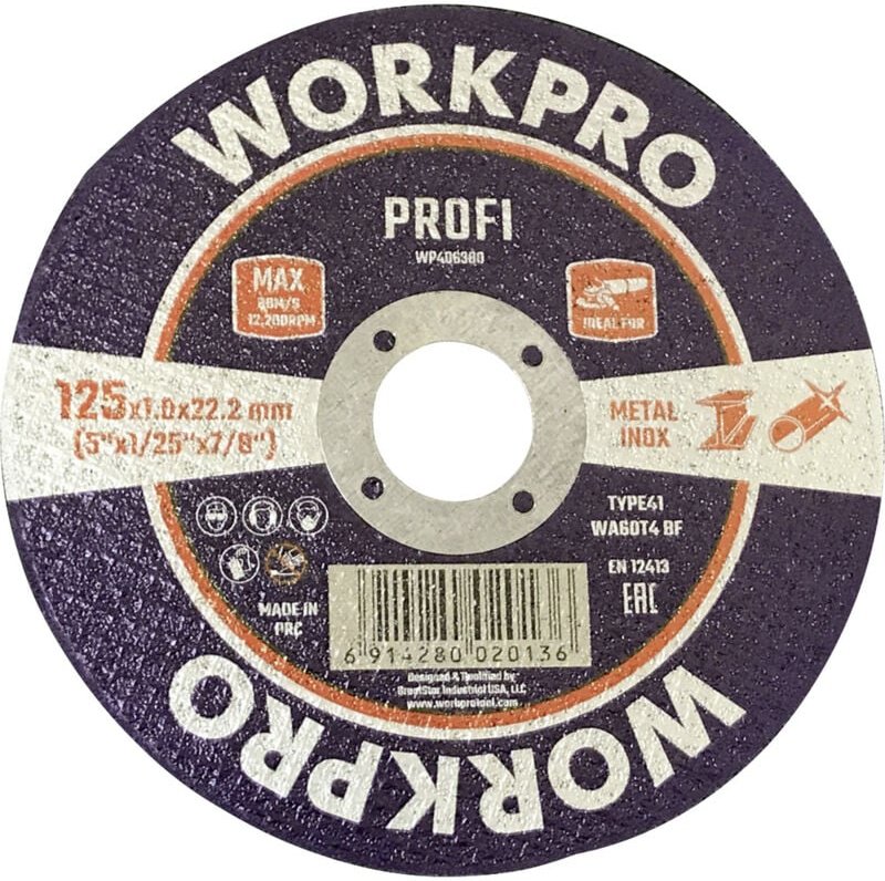 WorkPro WP406380 Trennscheibe 125 mm 10 St. INOX, Metall