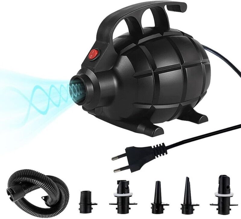 Elektrische Pumpe, 600W Elektrische Luftpumpe mit 5 Düsen für Aufblasbare Matratze Elektrischer Inflator Aufblasbare Mat...