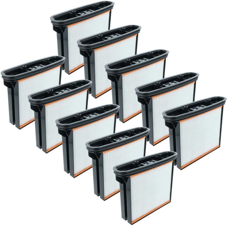 vhbw 10x Flachfaltenfilter H11 kompatibel mit Starmix HS AR-1432 EWS Industriestaubsauger Nass-/Trockensauger Staubsauge...
