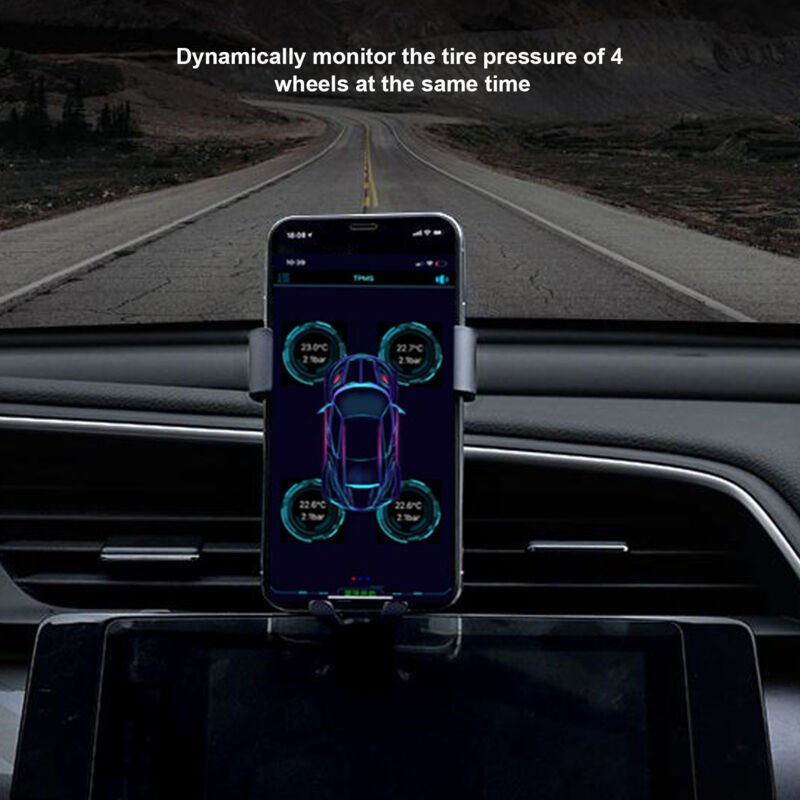 Reifendruckkontrollsystem aus ABS und Kupfer, Bluetooth 5.0-Reifendrucksensor, unterstützt Echtzeitüberwachung für Andro...