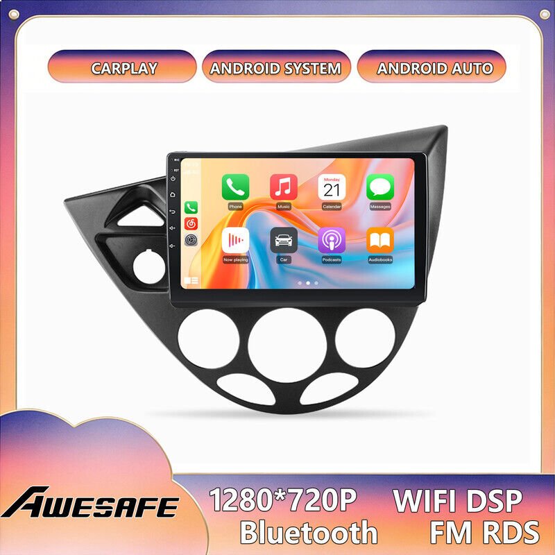 AWESAFE Autoradio Android 13 2GB+32GB für Focus MK1 (1998-2004) 9'' Touchscreen mit Carplay GPS Bluetooth Android Auto