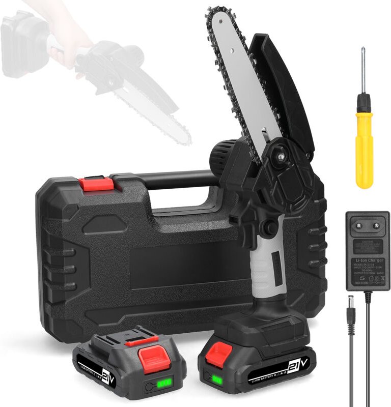 Tragbare elektrische Astsägen, 21 v, 6 Zoll, kleine Kettensäge zum Holzspalten, Bürstenmotor, Einhand-Holzbearbeitungswe...