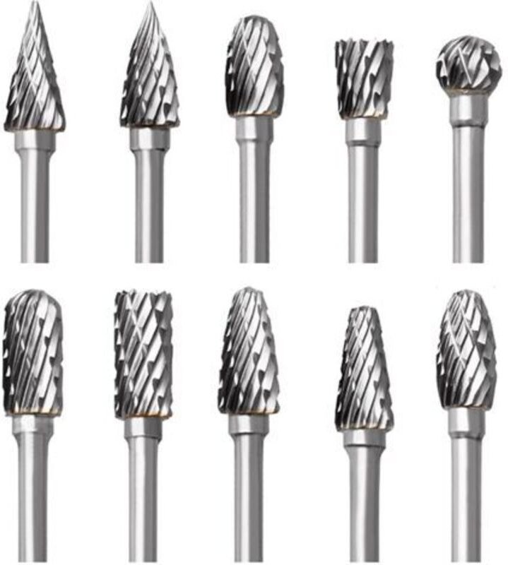 Metall, 3 mm, Werkzeug – 10er-Packung Doppelschneid-Rotationsfräser aus Wolframkarbid