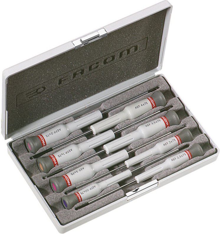 Set mit 8 Mikro-Tech-Schraubendrehern Facom AEF.J3