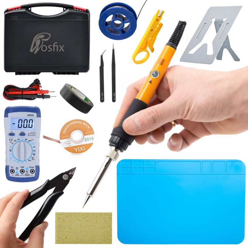 Rosfix Set OP60W PE7 – Lötstation mit Temperaturregler & 6 Spitzen 60 W, 200–450 °C, 220 V Für Elektronik, Reparatur & H...