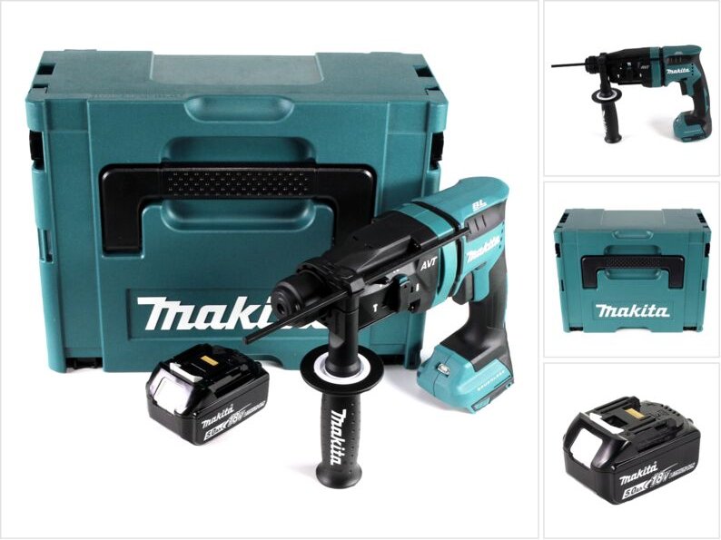 Makita DHR 182 T1J Akku Bohrhammer 18V 1,7J SDS plus Brushless + 1x Akku 5,0Ah + Makpac - ohne Ladegerät