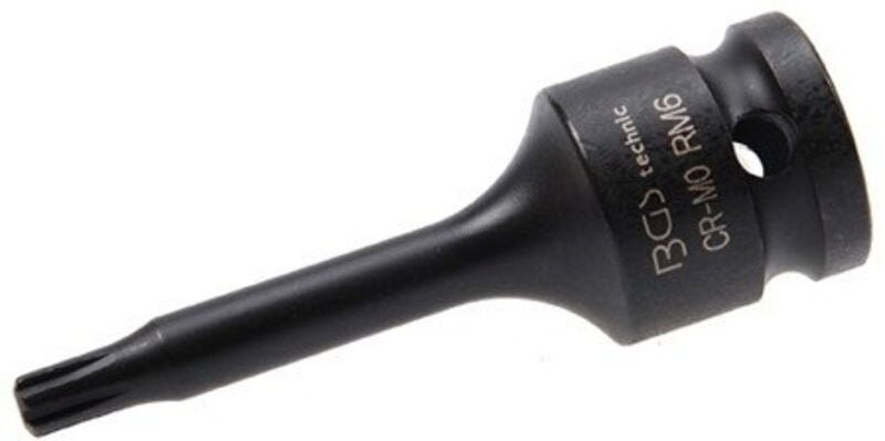 Kraft-Bit-Einsatz Länge 75 mm Antrieb Innenvierkant 12,5 mm (1/2") Keil-Profil (für RIBE) M6