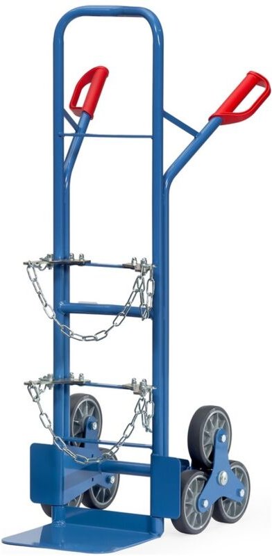 fetra Stahlflaschen-Treppenkarre, 3-Rad-Stern, je 3 TPE-Räder 160 x 40 mm