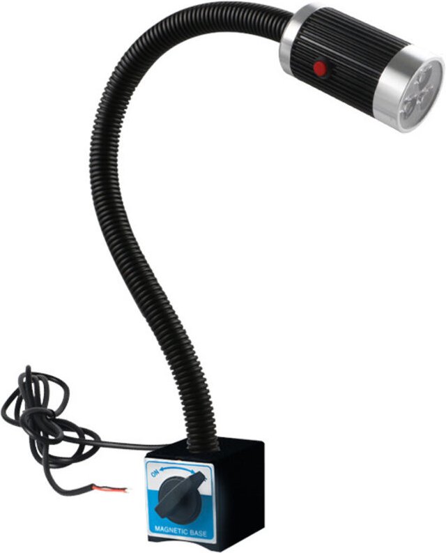 9W 24V LED-Arbeitsleuchte mit Magnet, flexiblem Schwanenhals und rostfreiem Aluminium-Magnetfuß für industrielle Werksta...