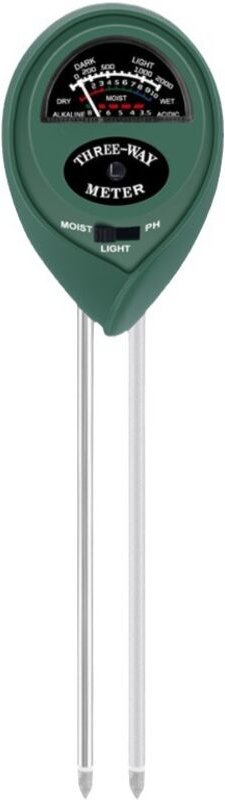 Linghhang - MS01 Boden-pH-Meter (grün), 3-in-1-Bodenfeuchtigkeits-/Licht-/pH-Tester, Gartenwerkzeug-Kits für Garten, Ras...