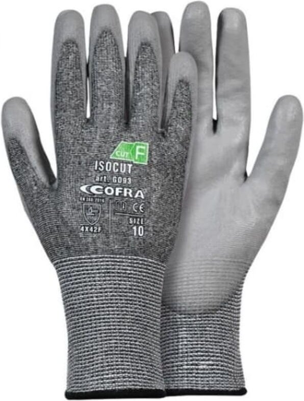 Isocut Schnittfeste Arbeitshandschuhe - 8 (m) - Grau - Cofra