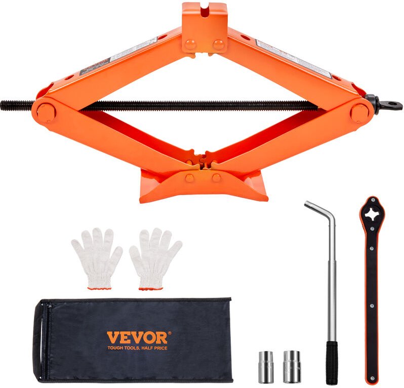 VEVOR Scherenwagenheber Manuell Auto-Scherenwagenheber 2,5 t, Wagenheber mit Schlagschrauber, Werkzeugkasten, Handkurbel...