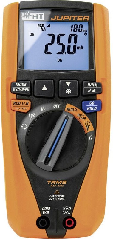 Jupiter Hand-Multimeter, rcd Tester kalibriert (iso) digital cat iv 600 v, cat iii 6 - Ht Instruments