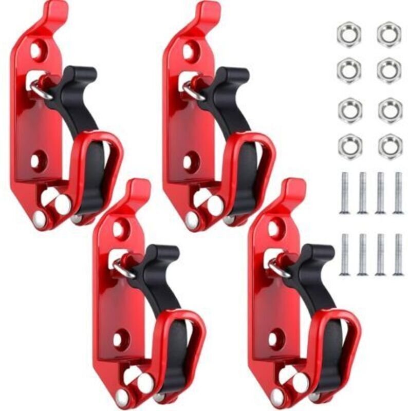 4-teiliges Schaufelhalterungsset für Dachgepäckträger, Metall-Gummiklemmen, Wandhalterungen, Schnellverschluss-Axthalter...