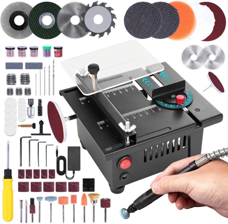 Mini-Tischkreissägen 220V, 9000 U/min, Höhe 15 mm, Sägeblatt 63 mm - Winkelmodell