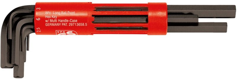 Langloch-Schlüsselsatz aus braunen, langen, sechskantigen Zoll-Schlüsseln