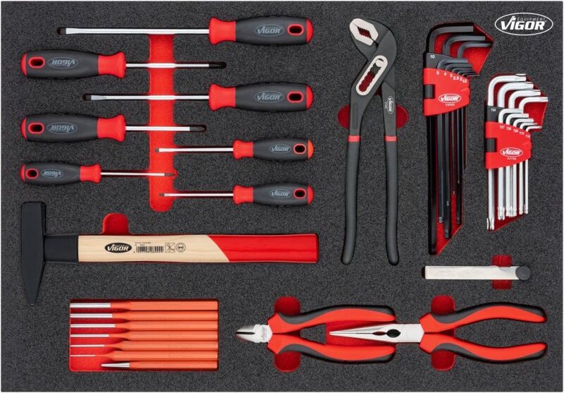 VIGOR Schraubendreher, Zangen Satz, 37-tlg., Anzahl Werkzeuge: 37