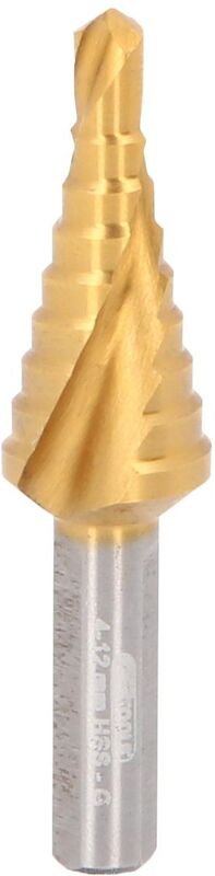 HSS-TiN Stufenbohrer extra kurz,Ø 4-12mm, 9 Stufen