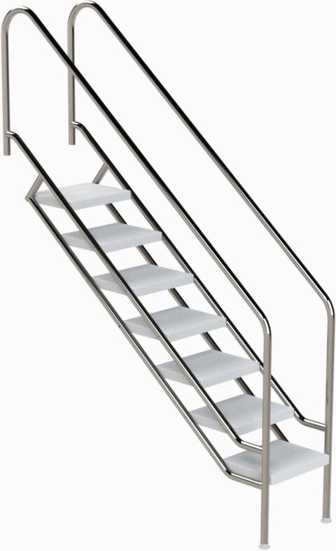 Eichenwald Pooltreppe Modell 08.1 Miami Beckentiefe 1799mm Ausladung 1838mm 7 ABS-Stufen