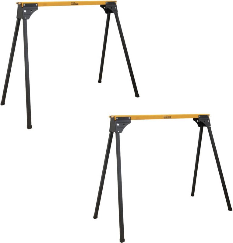 2x Arbeitsbock klappbar bis 1000 kg Stahl pulverbeschichtet gelb schwarz Gerüstbock Unterstellbock