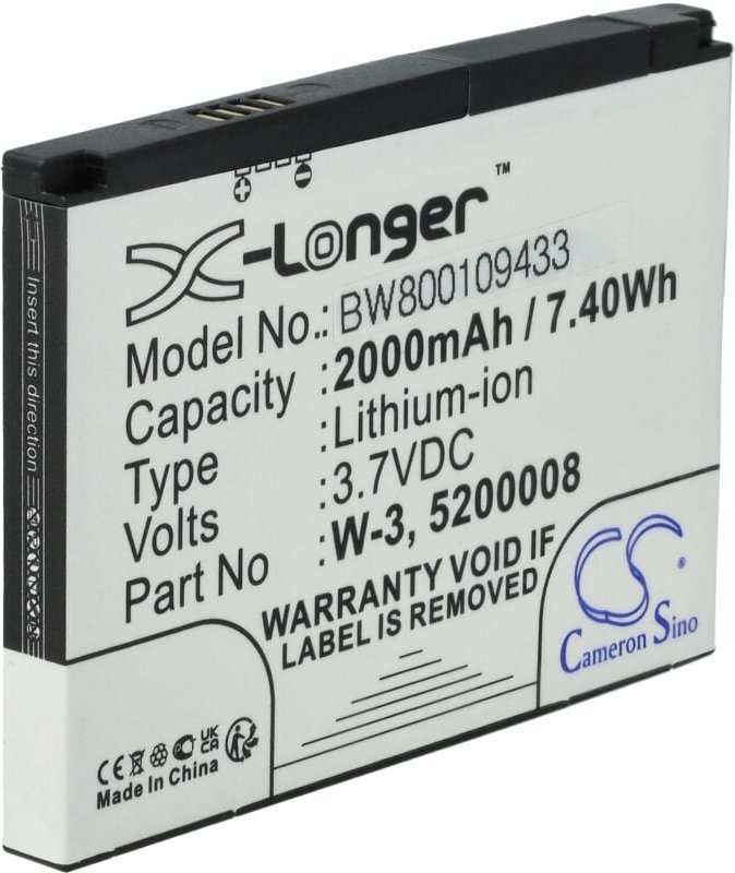 Vhbw - Li-Ion Akku 2000mAh (3.7V) kompatibel mit mobile Router Hotspots Ersatz für Sierra 5200008, W-3