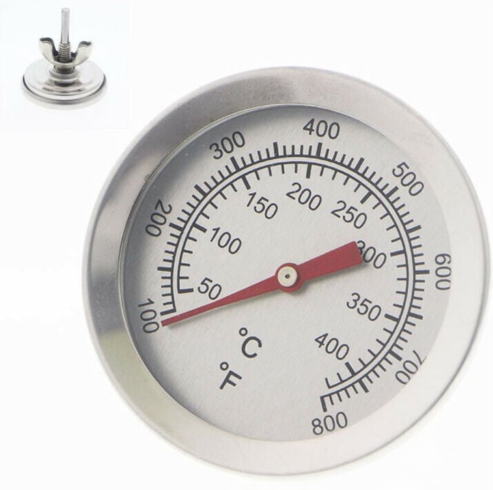 Grillthermometer aus Edelstahl, Thermometer für Grills, Pizzaöfen
