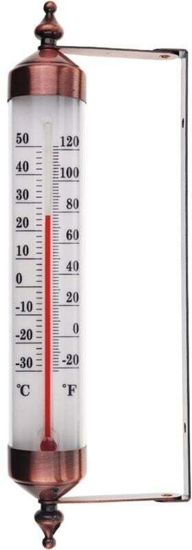 Außenthermometer mit Messgerät, Bronze-Effekt – stilvolles Außen-Gartenthermometer, geeignet für Außentemperatur, Gewäch...