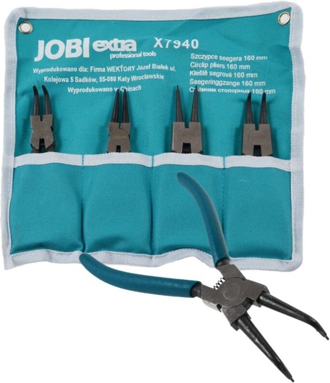 JOBI EXTRA 160 Segerzange, 4 Stück + Etui