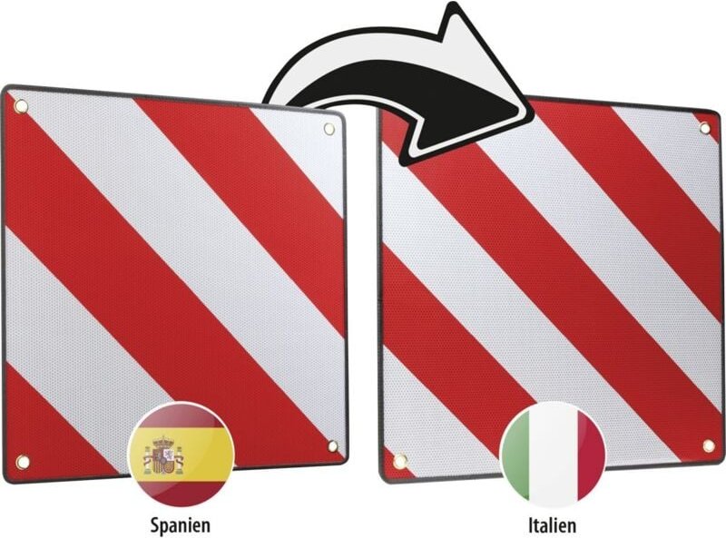 Calima - Warntafel 2 in 1 für Spanien und Italien Aluminium Pannenhilfe