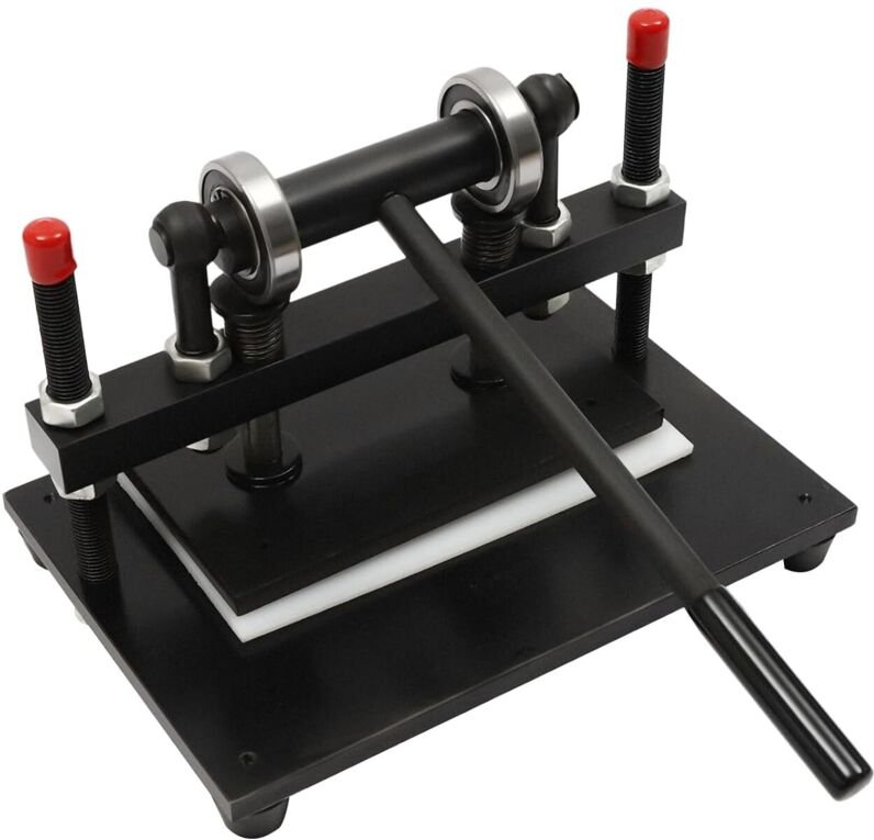 26 16cm manuelle Lederpressmaschine, Stahlplattenpressmaschine, kann 4.409 Pfund tragen, einstellbares Design