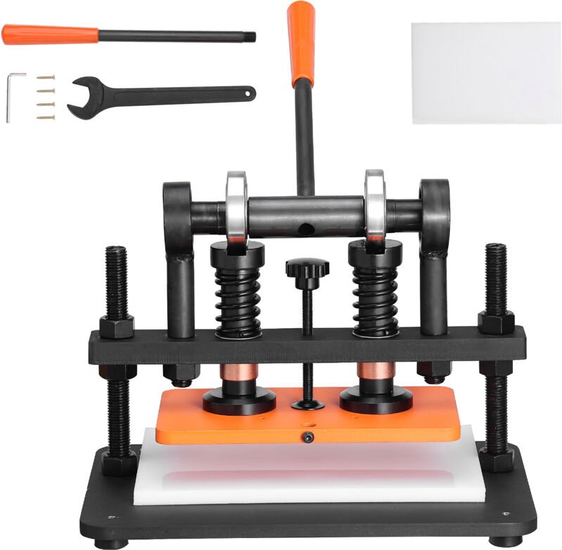 Mophorn - Lederschneidemaschine, 10,2 x 5,9 Zoll Prägeplatte, manuelle Stanzmaschine, 0,47 Zoll Druckhub Lederprägemasch...