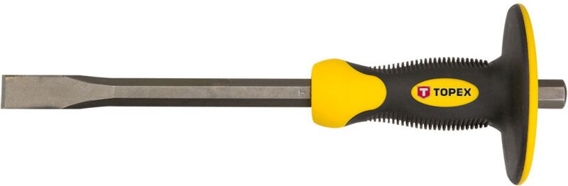 300mm Flachmeißel, aus CrV, 16mm Durchmesser mit Handschutz