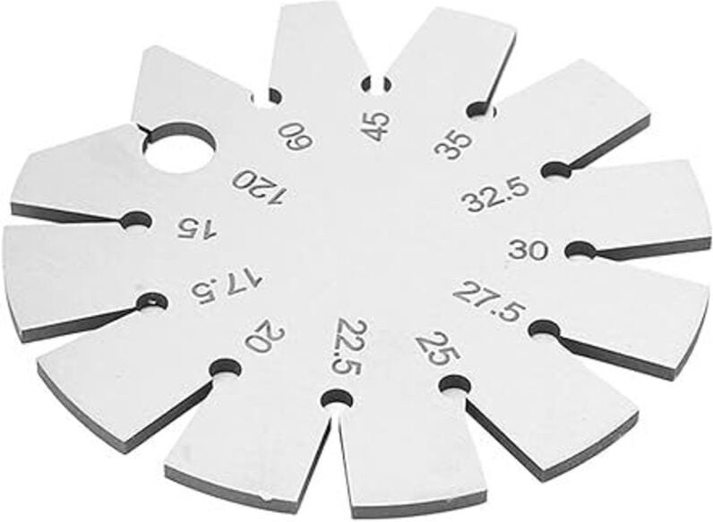 Winkelmesser aus Edelstahl mit schrägen Kanten, Messbereich 15-120 Grad zur Messung von Messerklingen
