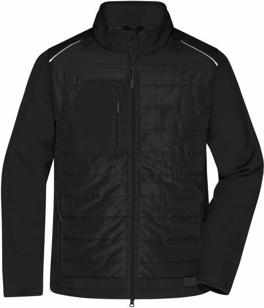 James&nicholson - Softshelljacke Materialmix Herren JN1820 Gr. 6XL black/black