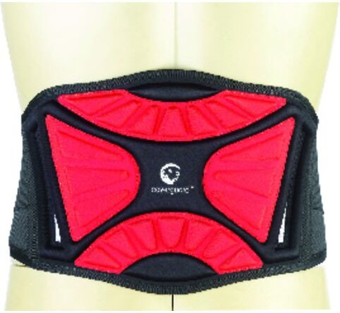Coverguard - lumbar belt Lendenwirbelgurt - EVA-Schaum + Klettverschluss - Schwarz/Rot Einheitsgröße/One size