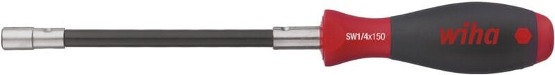 Wiha Schraubendreher mit Bithalter SoftFinish® Klemmung über Sprengring flexibler Schaft, 1/4" 150 mm (01479)