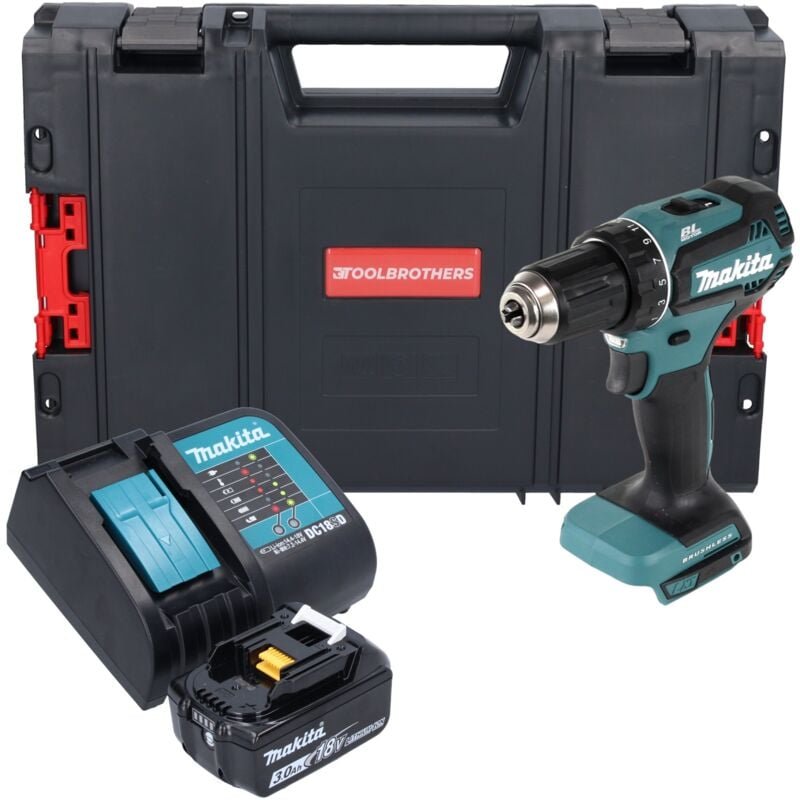 Ddf 485 SF1J-R Akku Bohrschrauber 18 v 50 Nm Brushless + 1x Akku 3,0 Ah + Ladegerät + rhino - Makita