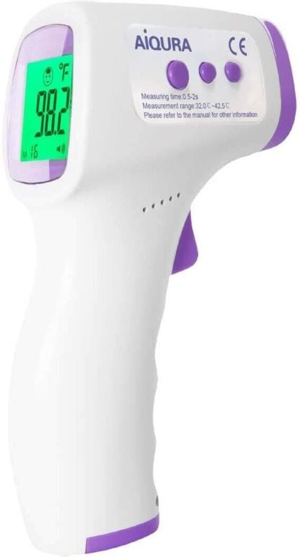 Berührungsloses digitales Infrarot-Stirnthermometer, Stirnmessung, Farbcodeanzeige, LCD-Display, Fieberalarm, Speicherfu...