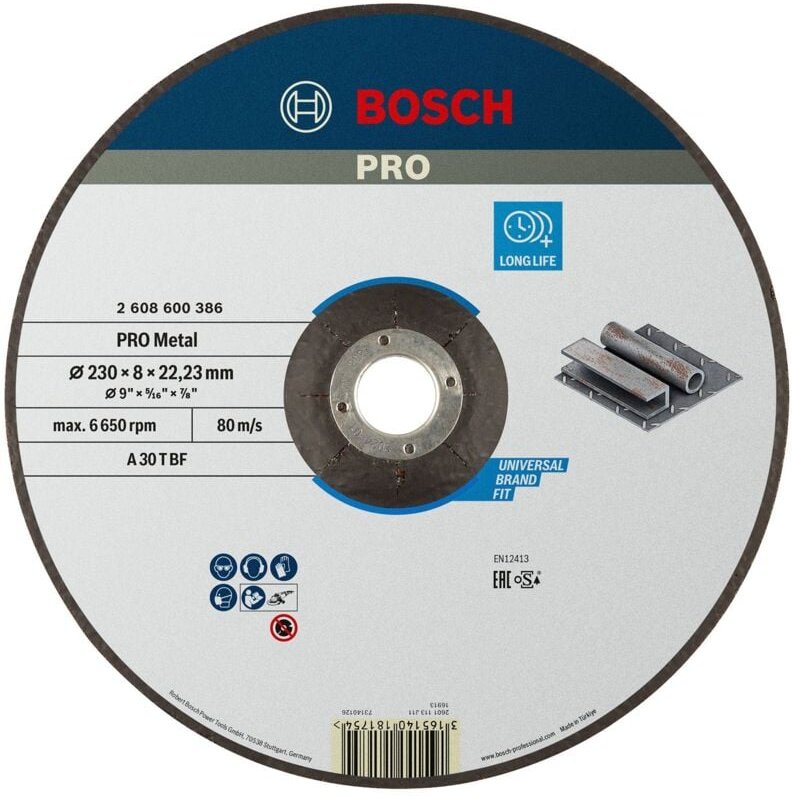 Bosch - Schruppscheibe Expert for Metal ø 230mm 8,0mm 2608600386 Winkelschleifer