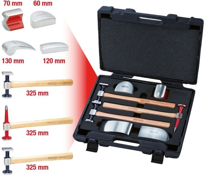 KS Tools Karosserie-Ausbeul-Satz, 7-teilig