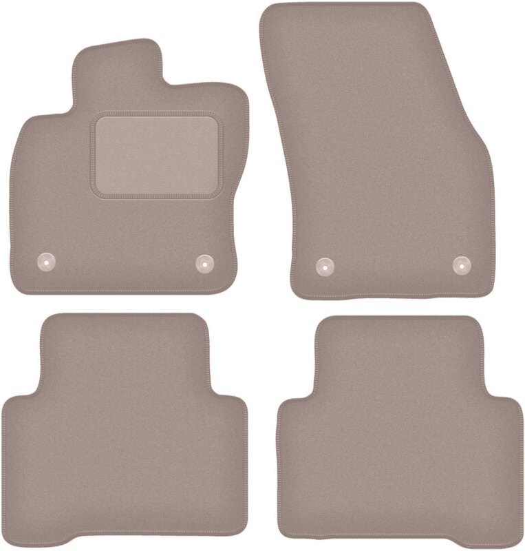 Beige Veloursmatten für: Volkswagen Touran II Minivan (2016-)