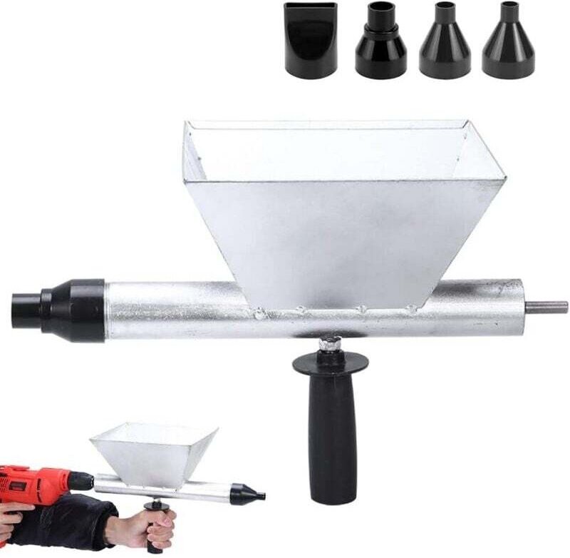 Mörserpistole, große Metallmörserpistole zum Verfugen mit Zement, Kartuschenpistole mit 4 Düsen für elektrische Bohrmasc...