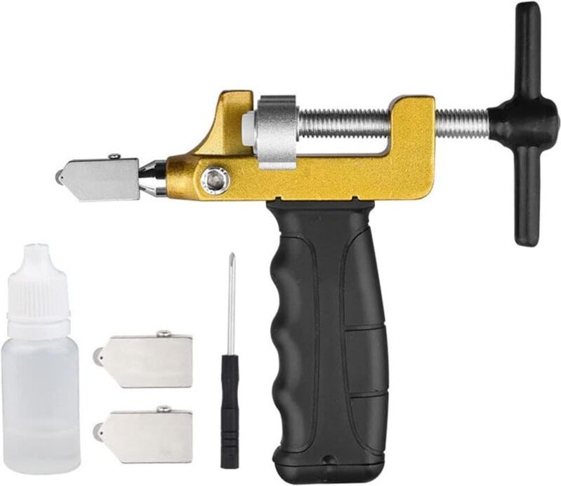 2-in-1-Glasfliesenschneider mit Öleinfüllöffnung, manuelles Werkzeug für Heimwerkerarbeiten zum Schneiden und Brechen vo...