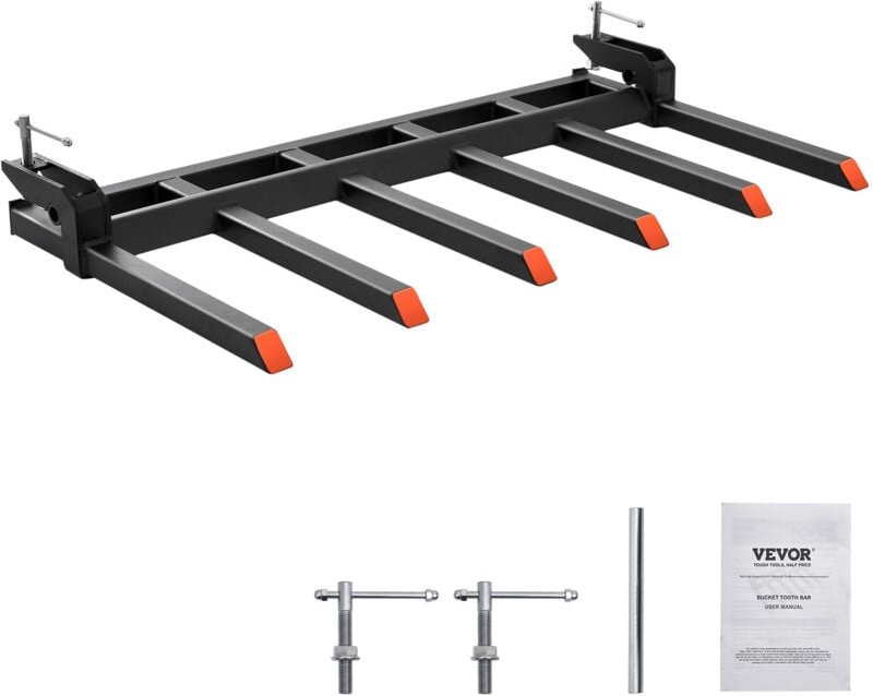 Mophorn - vevor Palettengabel an 60' Schaufel, 2000 kg Tragfähigkeit, Klemmvorrichtung für Palettengabelschaufelaufsätze...