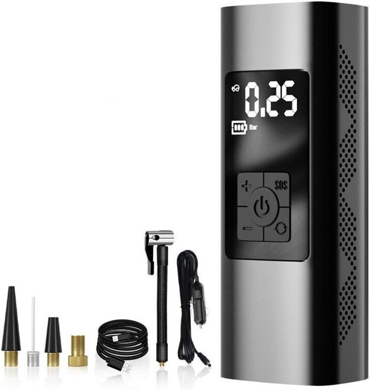 Tragbarer Luftkompressor, wiederaufladbare Luftpumpe (150 PSI) für Autoreifen, Autoluftpumpe, tragbarer kabelloser digit...